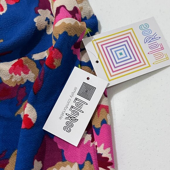 LuLaRoe Cassie Skirt Womens XL Blue Floral Print Stretch Pencil Pull On Spring - Picture 3 of 13